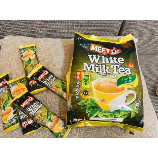 Trà Sữa Tự Pha  Malaysia  Meet U White Milk Tea 3 in 1 Túi 480g (12 túi )