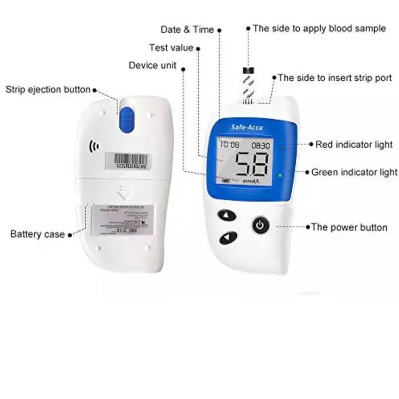 Máy Đo Đường Huyết Safe Accu Chính Hãng SINOCARE Giá Rẻ Tặng Kèm 50 Kim Que Thử + 50 Kim