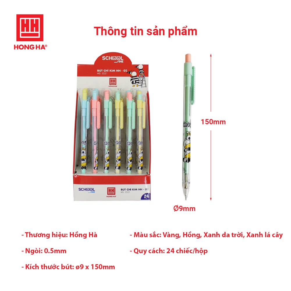Bút chì kim bấm học sinh Hồng Hà 3521 - ngòi 0.5mm dùng cho học sinh