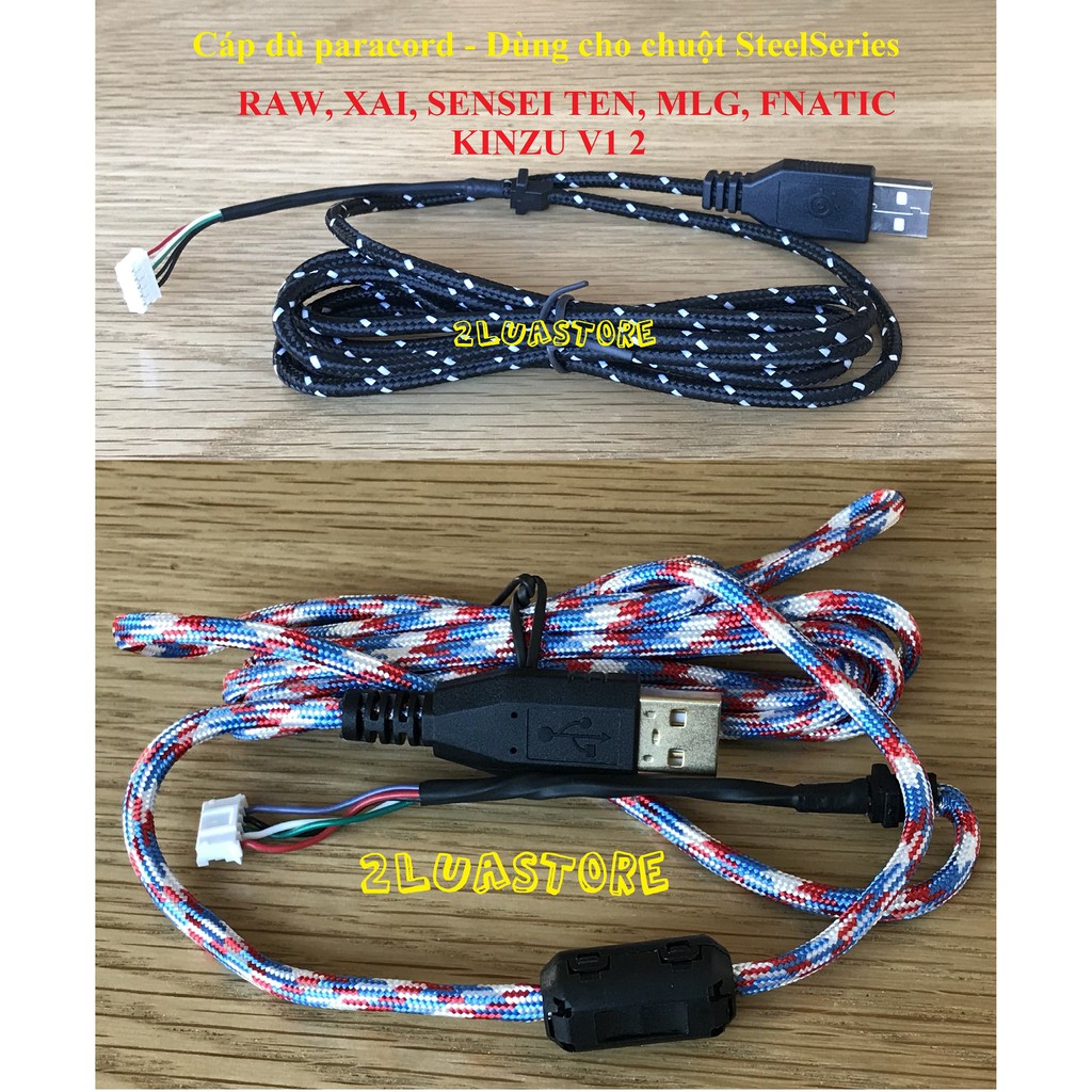 Dây cáp dù Paracord cho chuột gaming SteelSeries: RAW, XAI, SENSEI TEN, MLG, FNATIC, KINZU V1 2