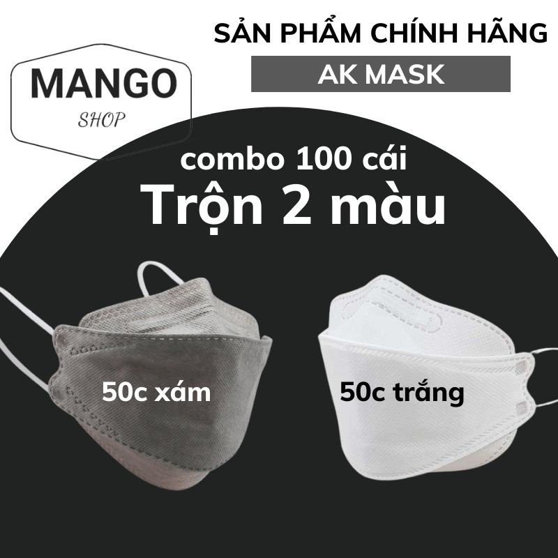 100 chiếc khẩu trang kf94 thùng mix(50 TRẮNG+ 50 XÁM) hàng AK mask MANGO SHOP HÀ NỘI 07