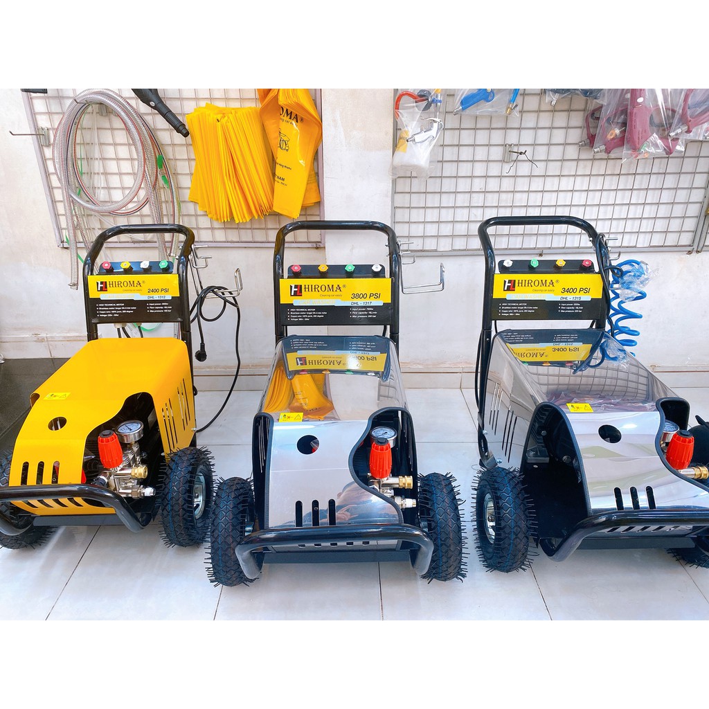 Máy rửa xe áp lực cao chính hãng HIROMA DHL - 1317 công suất 7.5kw cho tiệm rửa xe oto, xe tải.