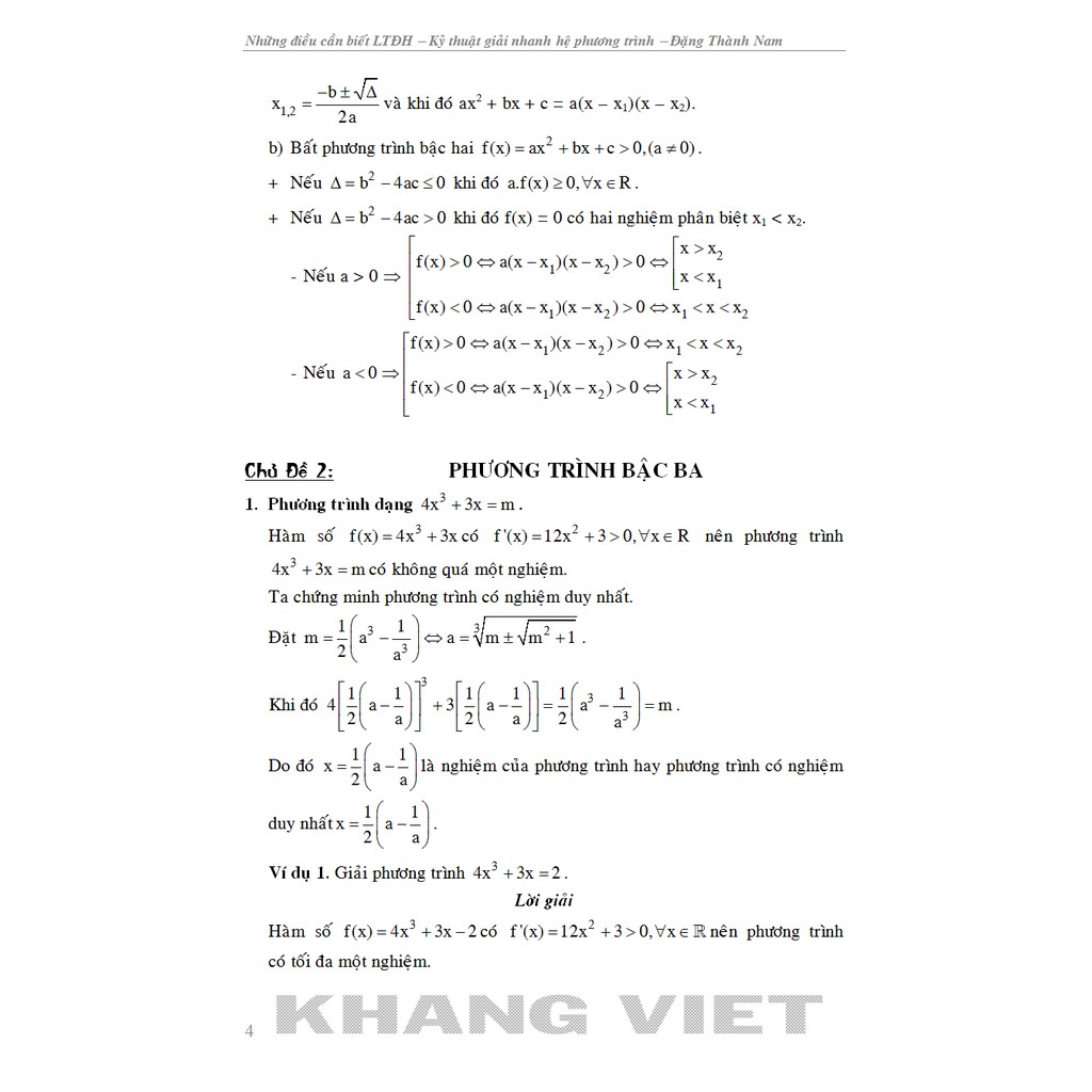 Sách Những Điều Cần Biết Luyện Thi Quốc Gia Kỹ Thuật Giải Nhanh Hệ Phương Trình