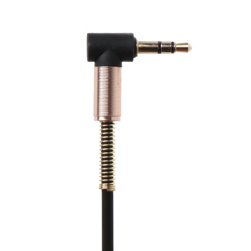 Dây Cáp Âm Thanh Aux Hai Đầu 90 Độ 3.5mm Sang 3.5mm Dài 24cm Bằng Nylon Cho Xe Hơi