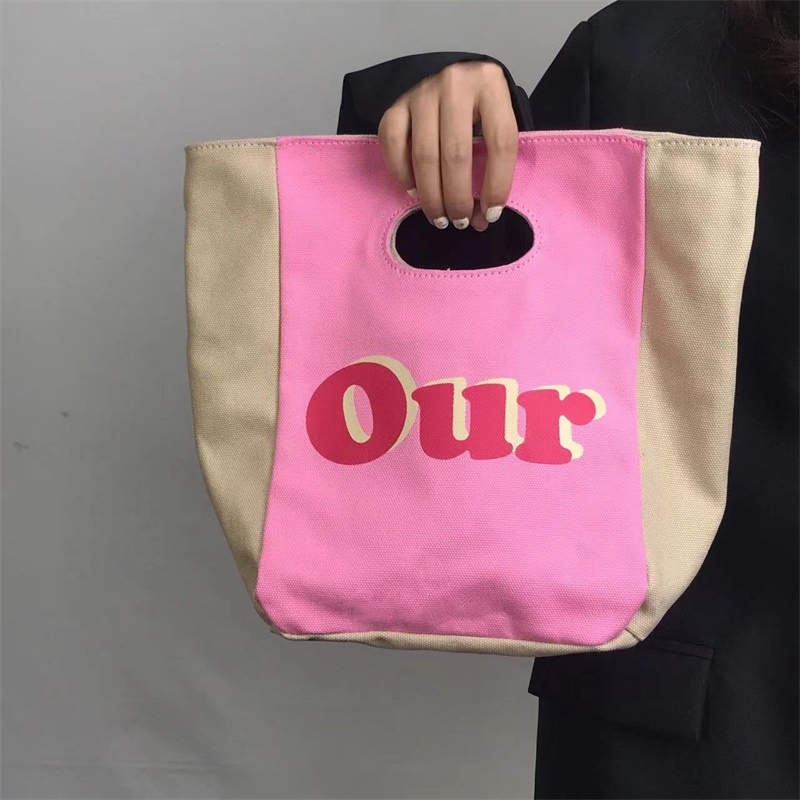 Túi xách tay IELGY từ vải phối màu hồng dễ thương cho nữ