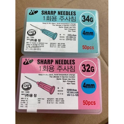 Đầu Kim Tiêm Meso, Tiêm Dưỡng Chất Căng Bóng 34G - 4mm