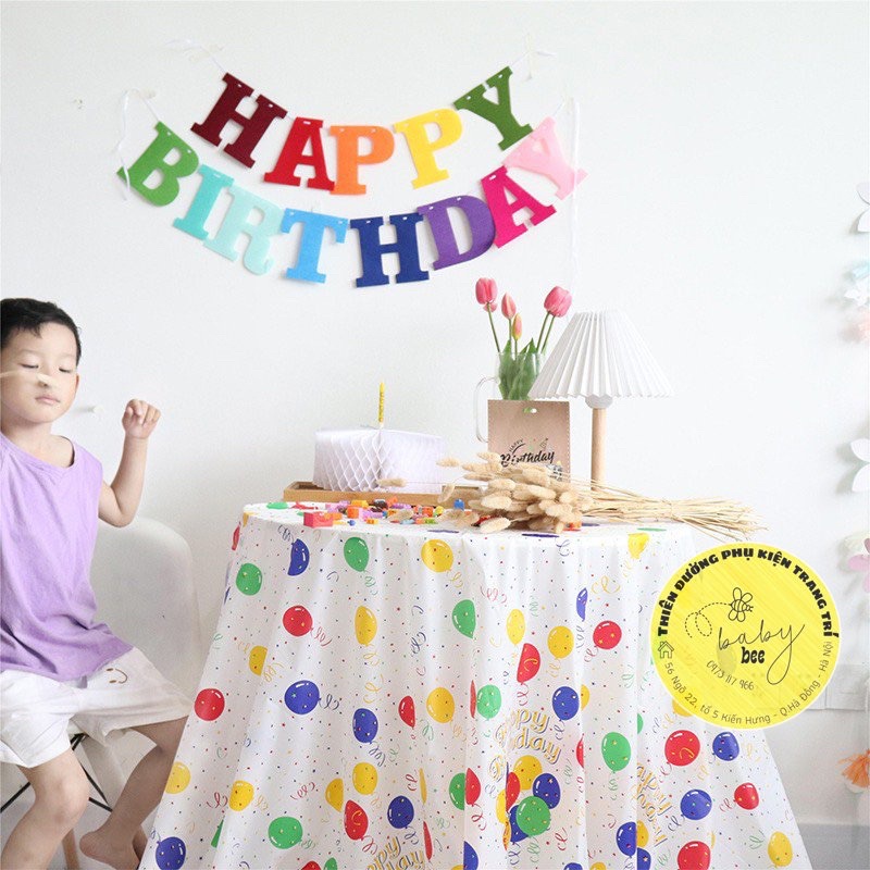 Khăn Trải Bàn Hoạ Tiết Chấm Bóng Sắc Màu Kích Thước 140x270CM