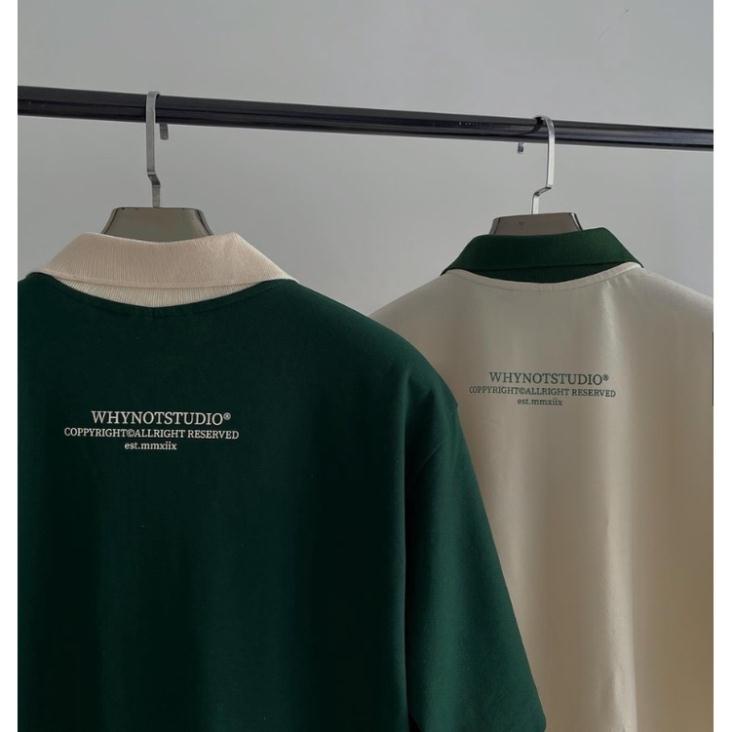 Áo thun polo form rộng Plastic WNS áo polo cổ trụ why not ép nhựa chất thun cá sấu cotton cao cấp Moon