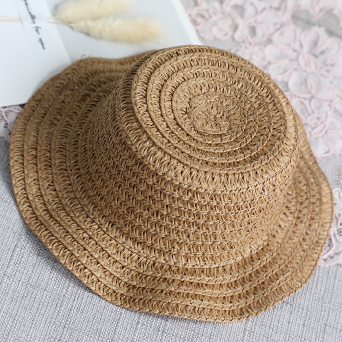 Nón mũ rơm cổ điển cho búp bê bông kích thước 12cm và 15cm