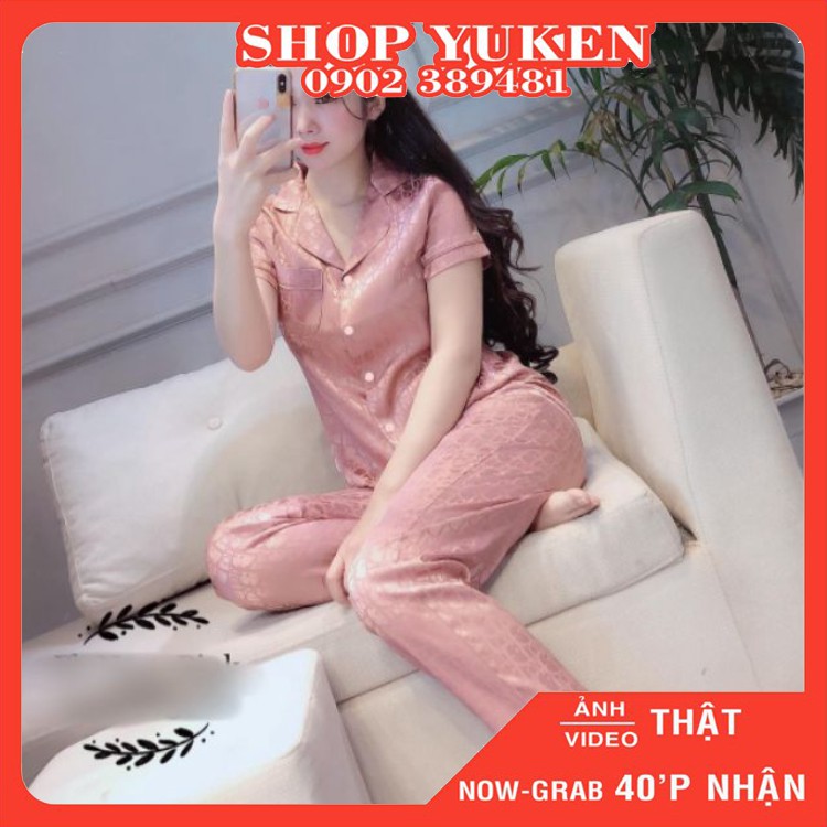 ♥️Đồ Bộ Pijama ♥️ Bộ Lụa Gấm Tay Cộc Quần Dài Hàng Bán Shop Cao Cấp