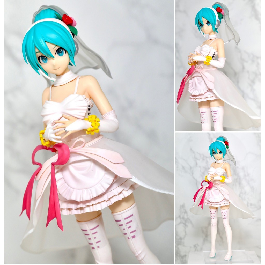 Mô Hình Cô Nàng Hatsune Miku Với Váy Cưới Ngắn Xinh Xắn - Cao 26cm Không Hộp