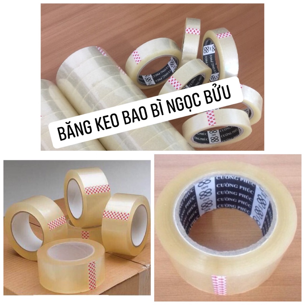 1 cuộn băng keo trong siêu dính,đóng hàng dán thùng 1.2F, 2F, 2.4F  5F,  6F-100 yard