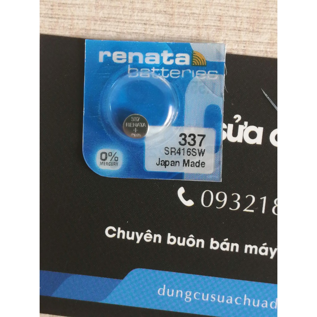 Pin đồng hồ 337 SR416SW Renata chính hãng Thụy Sỹ - Vỉ 1 viên