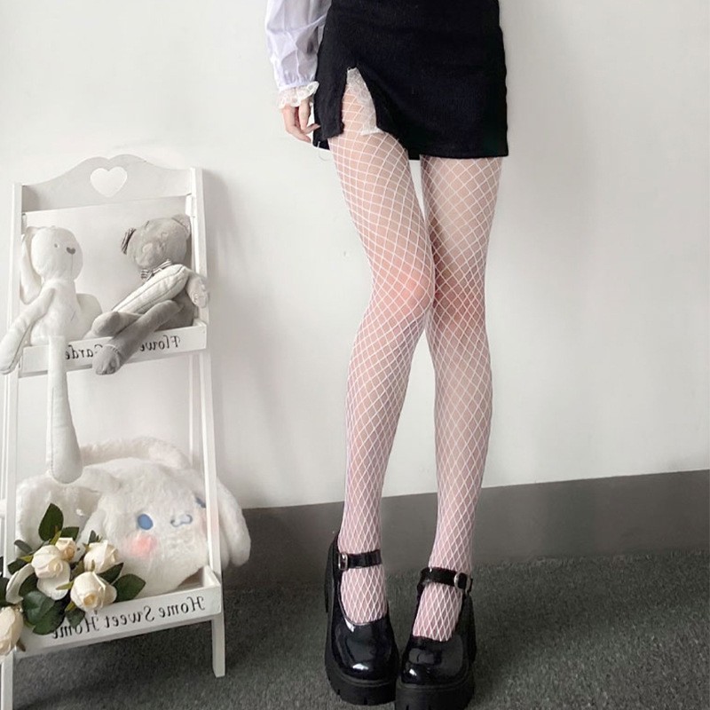 Quần tất lưới lolita | Quần tất lưới đính đá màu đen trắng Dory’s Closet