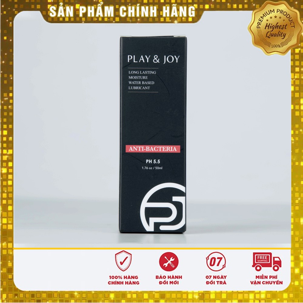 [Che Tên Khi Giao] Gel Bôi Trơn Gốc Nước Kháng Khuẩn Play&Joy Anti-Bacteria Dung Tích 100ml - Loại Bỏ Hoàn Toàn Vi Khuẩn