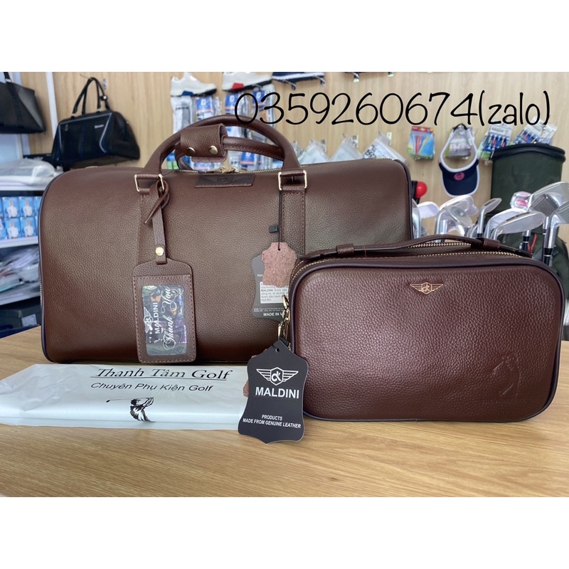 Túi Đựng Đồ Golf Da Bò Thật- Chuẩn Chính Hãng Maldini