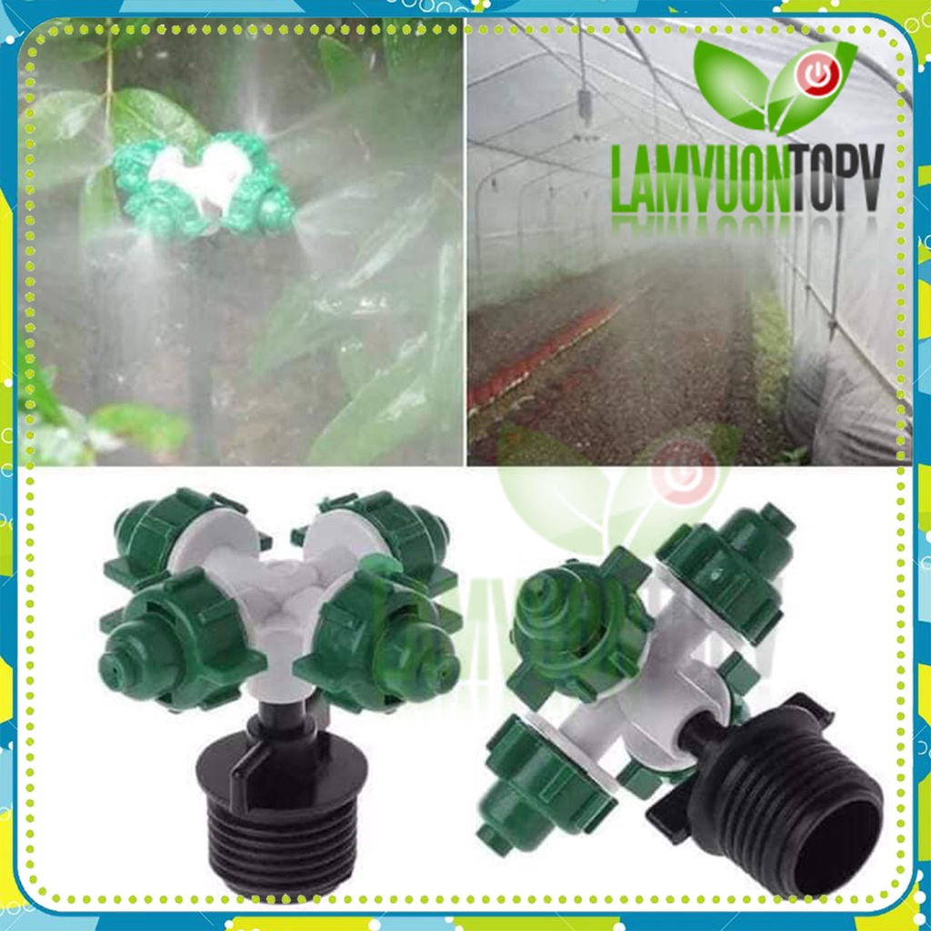 Béc phun sương, đầu phun sương tưới cây, phun sương 4 hướng dùng tưới cây, làm mát