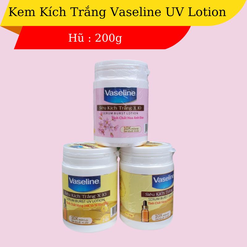 Kem kích trắng Vaseline ngày và đêm Thái Lan hộp 200gram