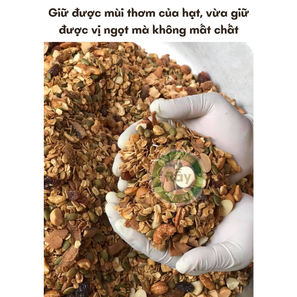 [ HCM-SIÊU RẺ] 500gr GRANOLA Rẫy cao cấp siêu hạt dinh dưỡng nướng mật ong, dùng ăn vặt ăn kiêng keto healthy