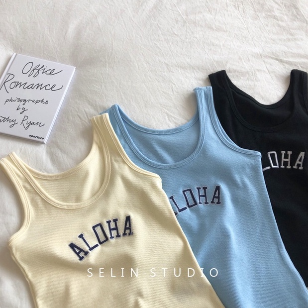 Áo hai dây XIAOZHAINV thêu họa tiết quyến rũ phong cách Hàn Quốc cho nữ có 3 màu lựa chọn