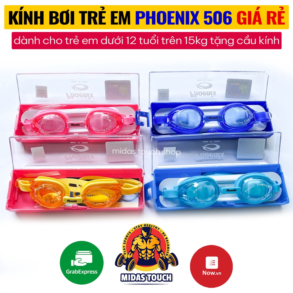 KÍNH BƠI TRẺ EM PHOENIXX 506 TRUNG QUỐC GIÁ RẺ - CHO BÉ DƯỚI 12 TUỔI TRÊN 15KG - KÈM HỘP VÀ 2 CẦU KÍNH THAY THẾ