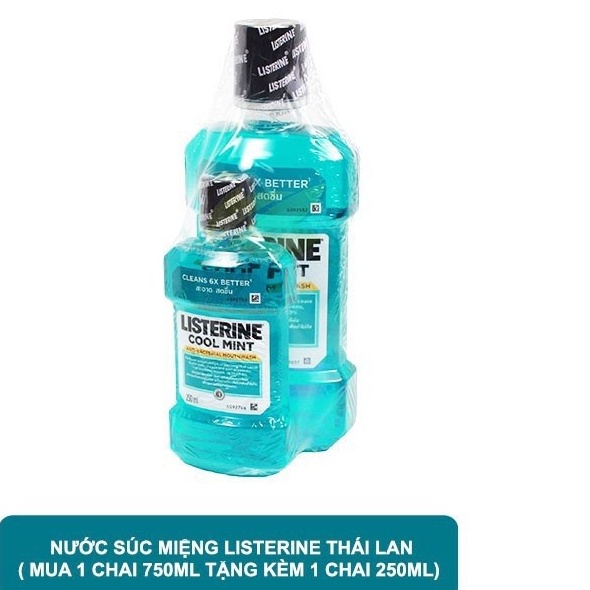 (HCM)Nước súc miệng LISTERINE 750ml tặng kèm chai 250ml -Thái Lan