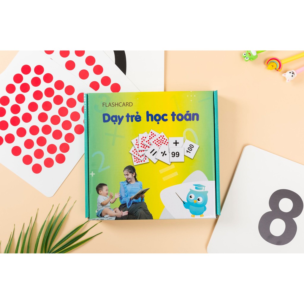 Bộ Thẻ Học Thông Minh Thẻ Học Toán Dot Card Chuẩn Glenn Doman Flashcards Dạy Trẻ Học Toán GDKids 59 Thẻ