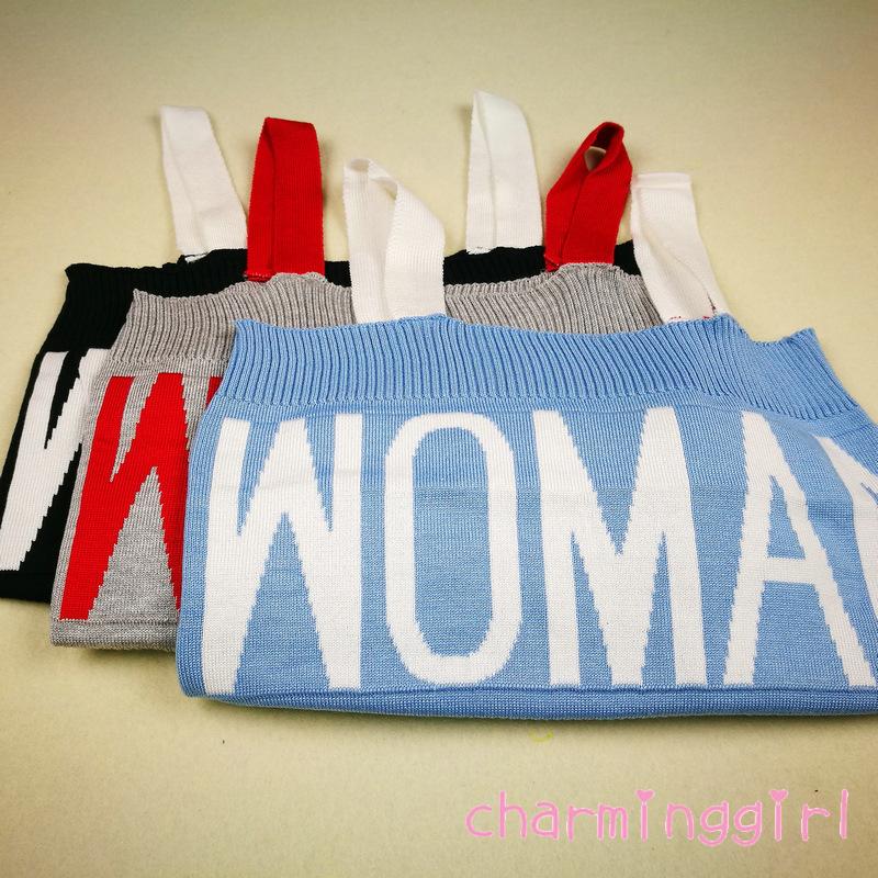 Áo dệt kim không tay in chữ hợp thời trang cho nữ | BigBuy360 - bigbuy360.vn