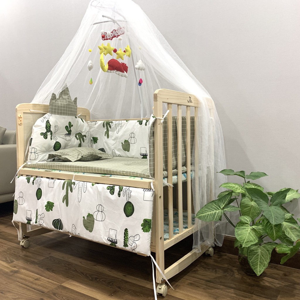 NÔI CŨI GỖ, GIƯỜNG CŨI CHO BÉ S198 - Size Lớn