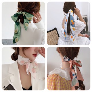 Khăn turban đa năng hoạ tiết hoa quả phong cách Hàn Quốc