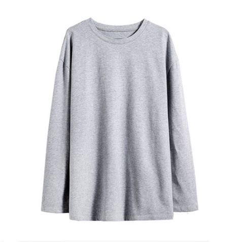 Áo thun tay dài cổ tròn dáng rộng phong cách Nhật Bản size lớn M-5XL cho nam