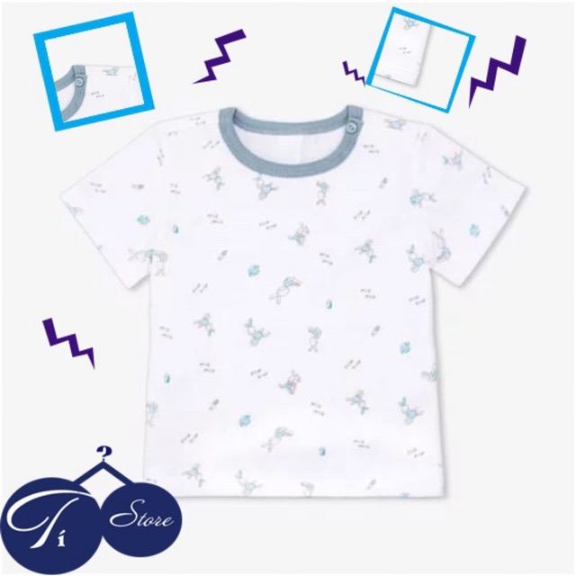 [MIOMIO mùa hè] Áo nút vai tay ngắn-Miomio chính hãng (1-24M).Tistore