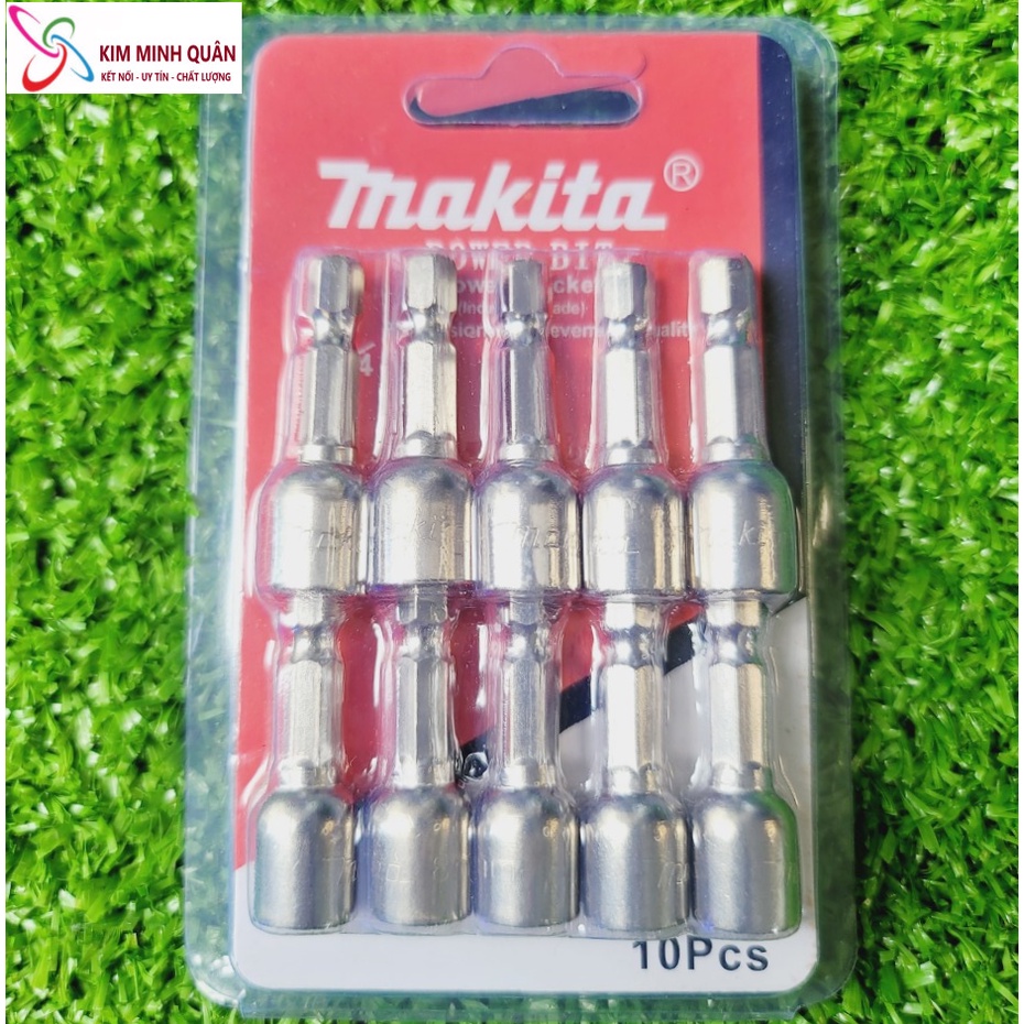 Vĩ 10 Đầu Bắn Tôn Trắng Lục Giác 8mm*42mm Không Gĩ Sét MAKITA