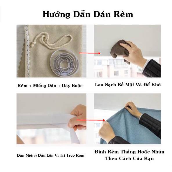 Rèm Cửa Dán Tường, Rèm Cửa Sổ, Chống Nắng, Trang Trí Nhà Cửa Dễ Lắp Đặt Không Cần Khoan Đuc