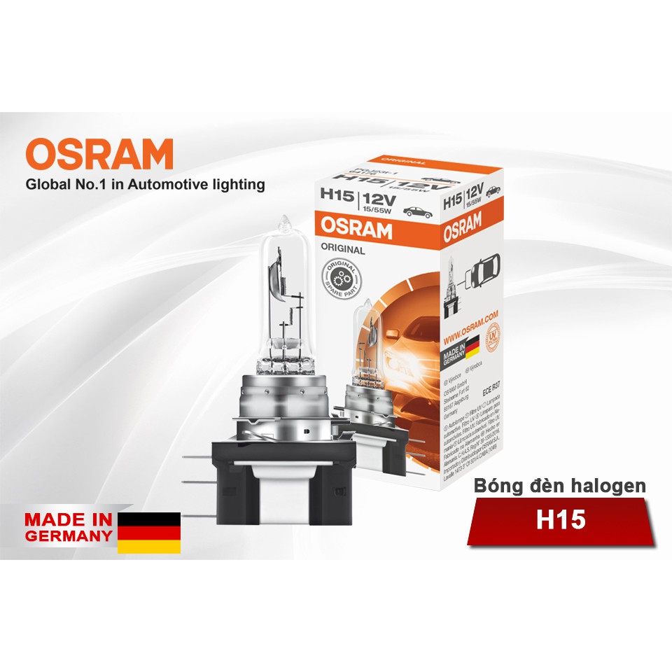 [Mã BMBAU300 giảm 10% đơn 499K] Bóng Đèn Halogen OSRAM Original H15 12V 15/55W Nhập Khẩu Chính Hãng