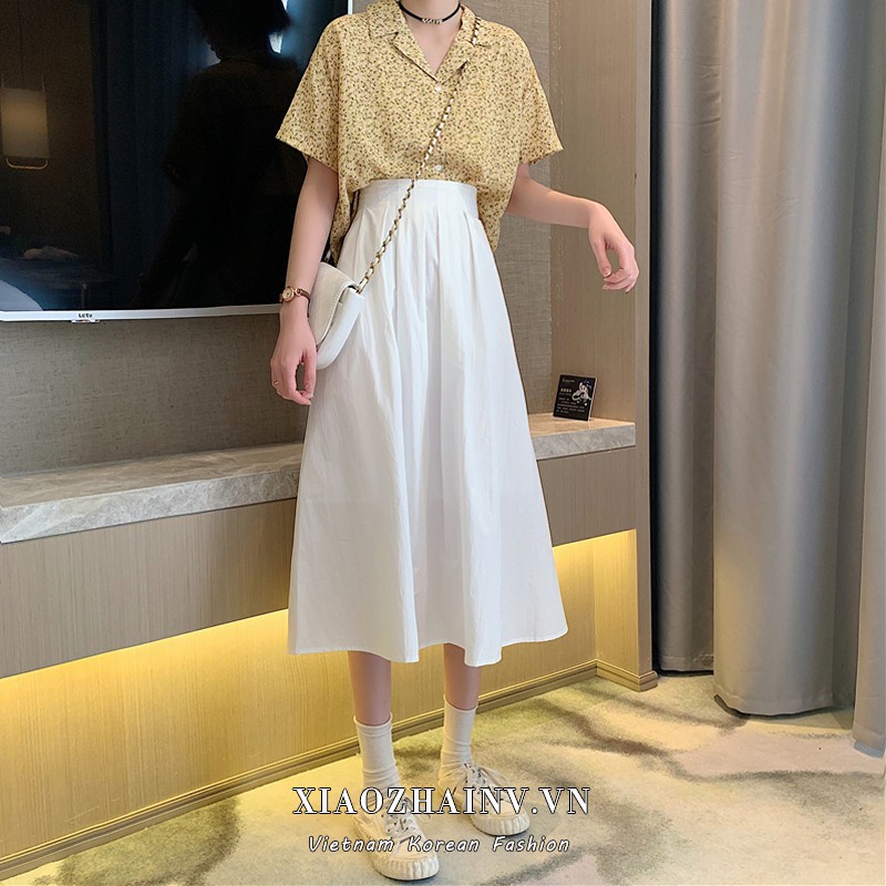 [Mã FADIRECT20 giảm 20K đơn 150K] Chân Váy Midi Chữ A Lưng Thun Cao Màu Trơn Hợp Thời Trang | BigBuy360 - bigbuy360.vn