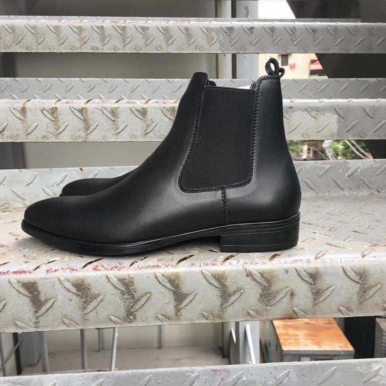 Giày Chelsea Boots Nam da bò đế cao su đúc - Boots cho nam dễ phối đồ tăng chiều cao, giày cao cổ nam da bò.