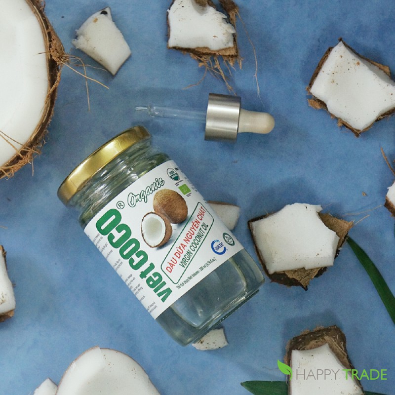 Dầu dừa hữu cơ nguyên chất ép lạnh Vietcoco chai 200ml | BigBuy360 - bigbuy360.vn