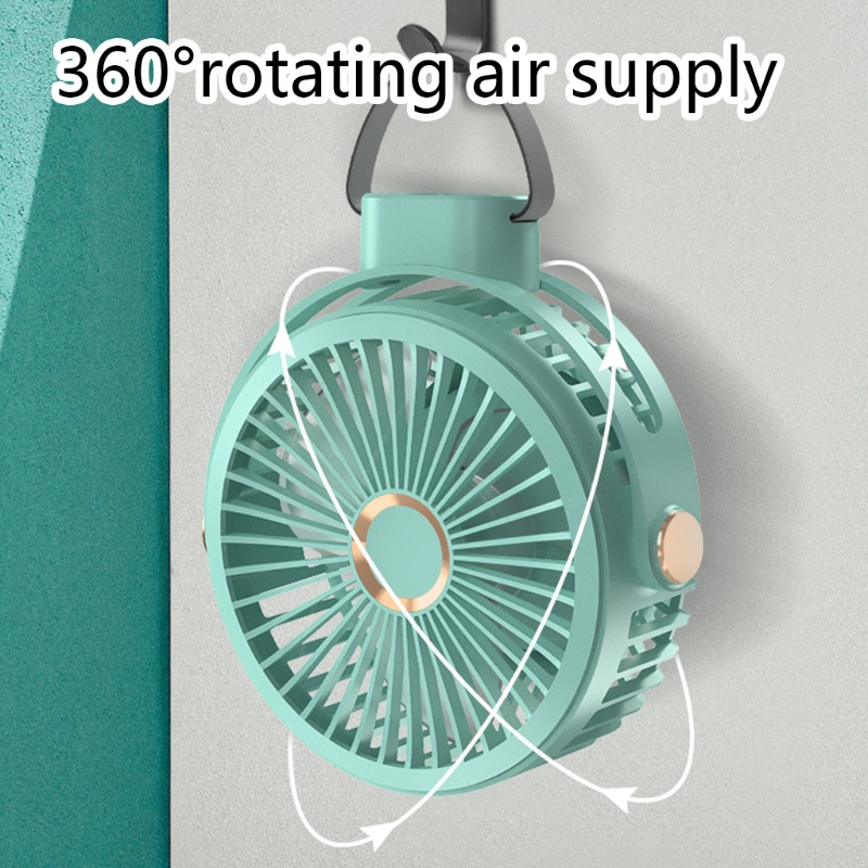 Quạt treo trần nhà 4 tốc độ 5000/ 10000mah sạc usb xoay 360 độ
