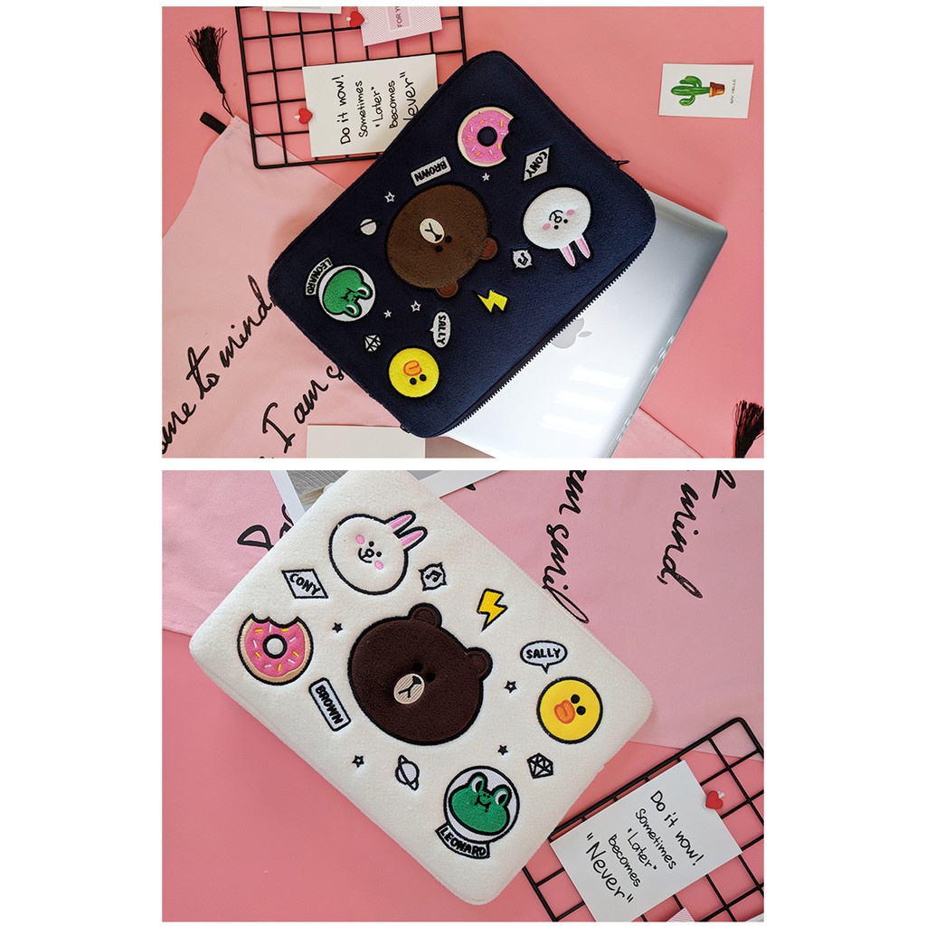Túi chống sốc Laptop Macbook gấu Brown Hàn Quốc 2019 (không quai)