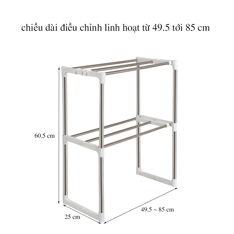 Kệ để đồ nhà bếp - Kệ để đồ 2 tầng đa năng TELESCOPIC chiều dài điều chỉnh linh hoạt (K2T)