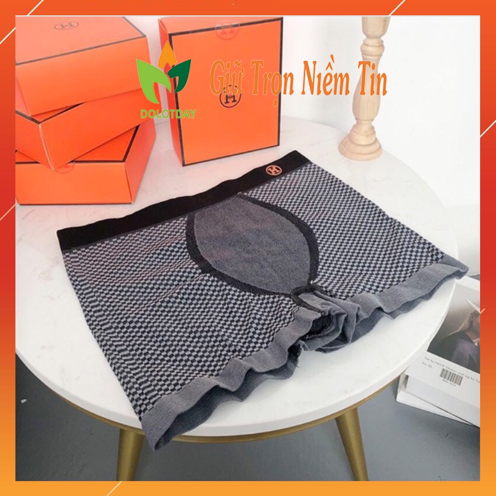 FREE SHIP Hộp 3 quần lót nam boxer co giãn chữ H, Quần sịp đùi nam DOLOTDAY