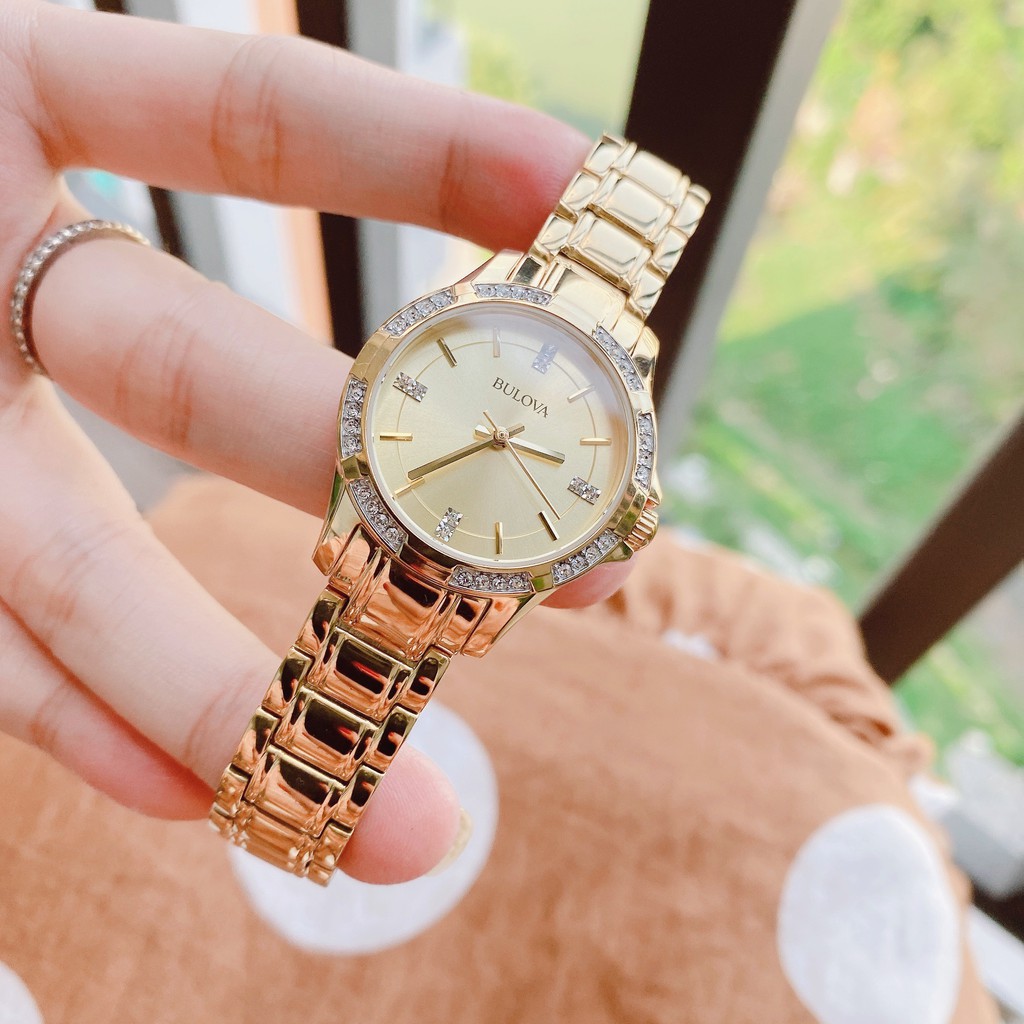 Đồng hồ nữ chính hãng Bulova 98L220 - Máy Quartz pin - Kính cứng