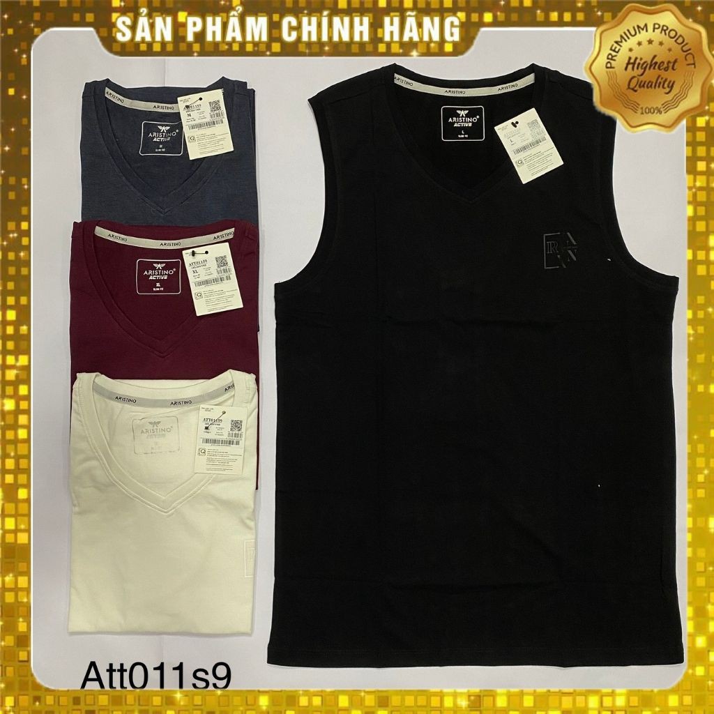 Áo ba lỗ cổ tim  ARISTINO att011s9 slim 4 màu