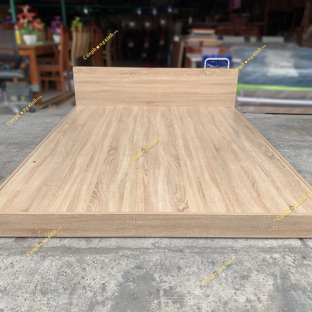 Giường ngủ bệt kiểu nhật, đầu giường bo tròn sang trọng MDF CPX-GB01