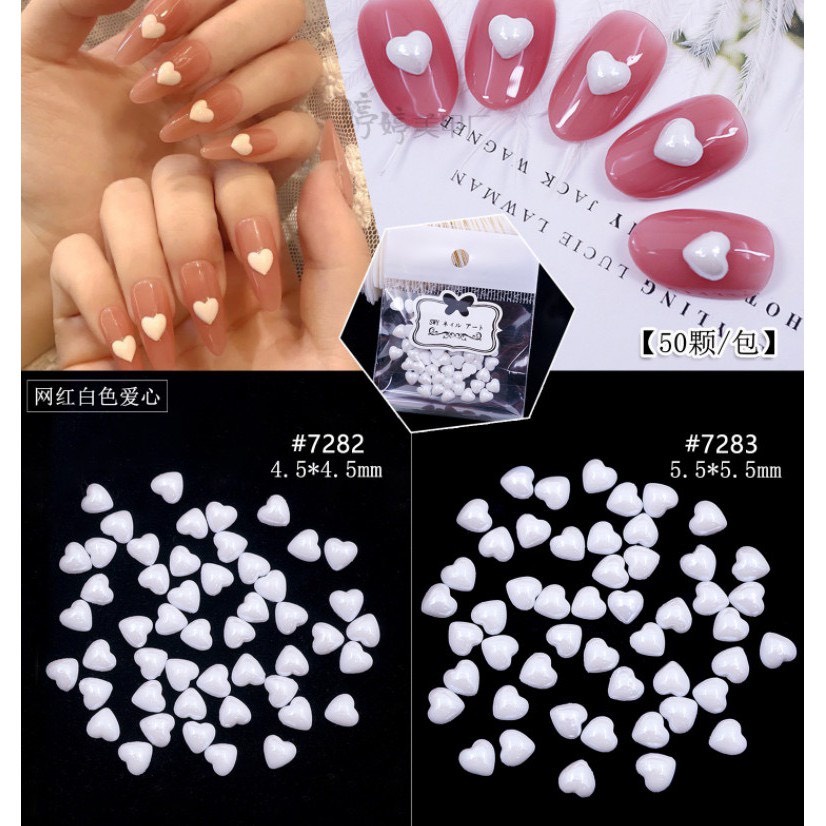 Set charm tim trắng