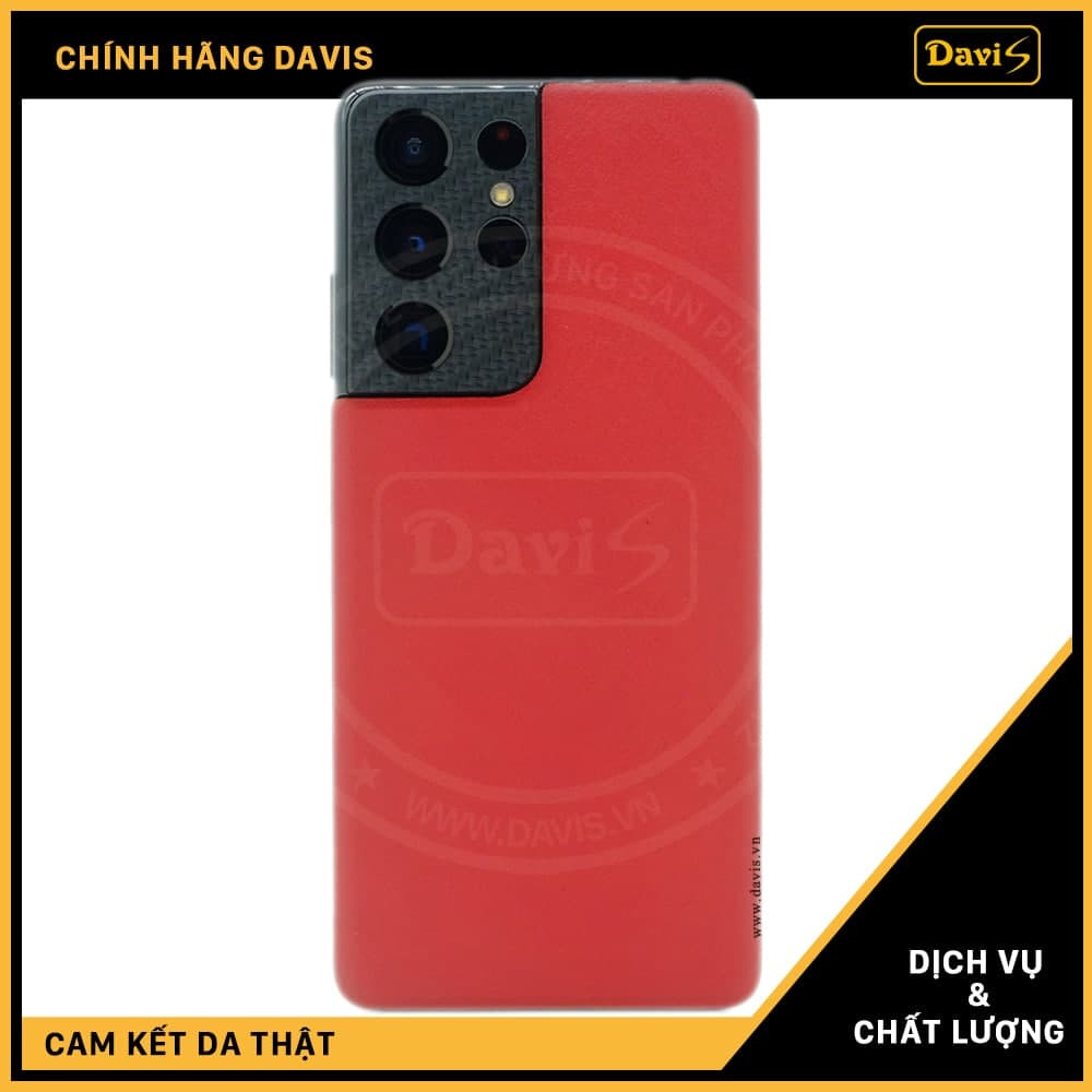 Miếng dán da mặt lưng cho Samsung Galaxy S21 ultra (Chính hãng Davis)