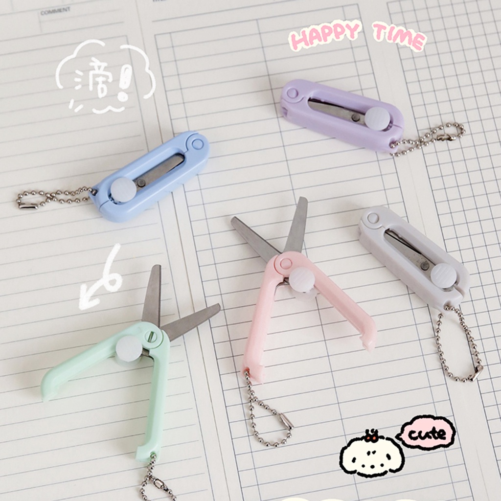Kéo nhỏ dễ thương Kéo cầm tay Macaron Màu Cắt Kéo Cắt sổ lưu niệm Đồ dùng văn phòng cho sinh viên