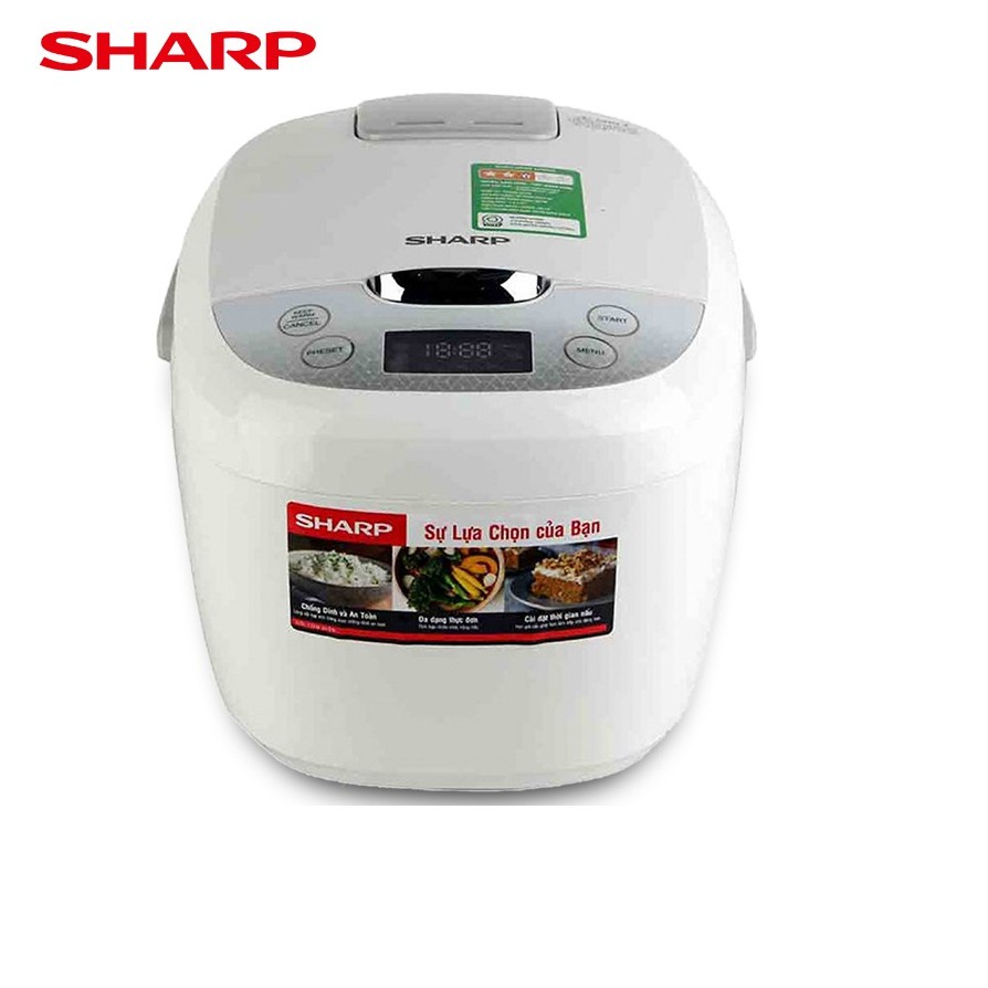 Nồi cơm điện tử Sharp KS-COM186EV-GL Dung tích 1,8L, Công suất 830W thương hiệu Nhật Bản BH 12 tháng