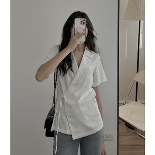 Sơ mi cổ vest buộc chéo 2253